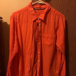 Bright Orange Long Sleeve Button up Shirt